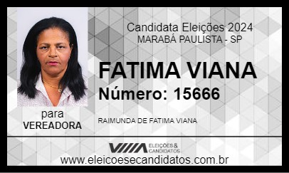 Candidato FATIMA VIANA 2024 - MARABÁ PAULISTA - Eleições