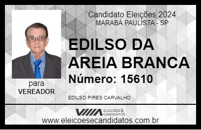 Candidato EDILSO DA AREIA BRANCA 2024 - MARABÁ PAULISTA - Eleições