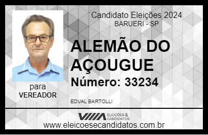 Candidato ALEMÃO DO AÇOUGUE 2024 - BARUERI - Eleições