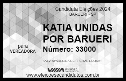 Candidato KATIA UNIDAS POR BARUERI 2024 - BARUERI - Eleições