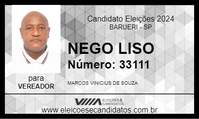 Candidato NEGO LISO 2024 - BARUERI - Eleições