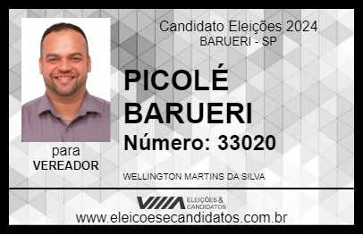 Candidato PICOLÉ BARUERI 2024 - BARUERI - Eleições