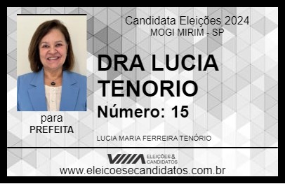 Candidato DRA LUCIA TENORIO 2024 - MOGI MIRIM - Eleições