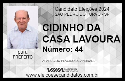 Candidato CIDINHO 2024 - SÃO PEDRO DO TURVO - Eleições