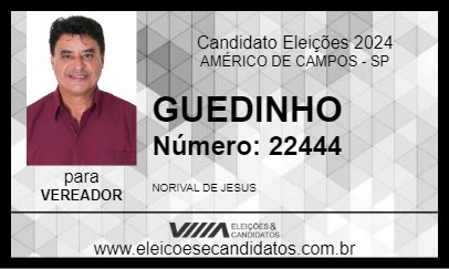 Candidato GUEDINHO 2024 - AMÉRICO DE CAMPOS - Eleições