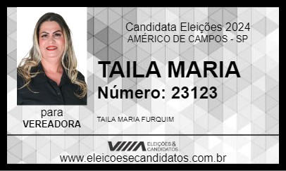 Candidato TAILA MARIA 2024 - AMÉRICO DE CAMPOS - Eleições