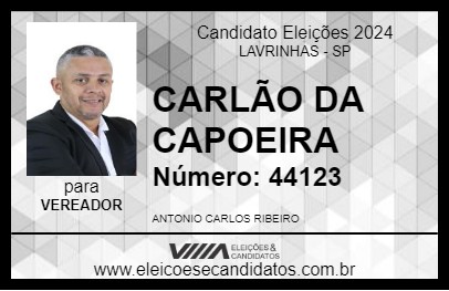 Candidato CARLÃO DA CAPOEIRA 2024 - LAVRINHAS - Eleições