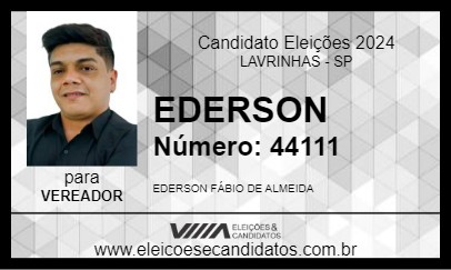 Candidato EDERSON 2024 - LAVRINHAS - Eleições