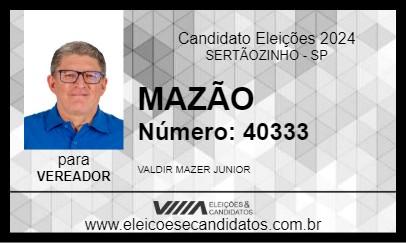 Candidato MAZÃO 2024 - SERTÃOZINHO - Eleições