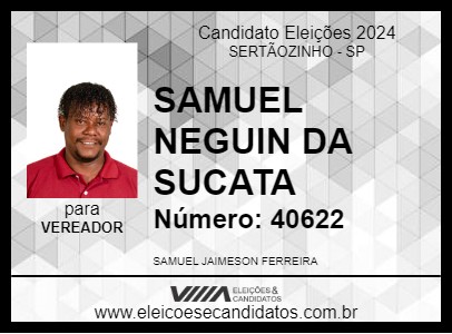 Candidato SAMUEL NEGUIN DA SUCATA 2024 - SERTÃOZINHO - Eleições