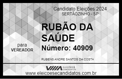 Candidato RUBÃO DA SAÚDE 2024 - SERTÃOZINHO - Eleições