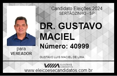 Candidato DR. GUSTAVO MACIEL 2024 - SERTÃOZINHO - Eleições