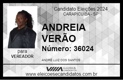 Candidato ANDREIA VERÃO 2024 - CARAPICUÍBA - Eleições