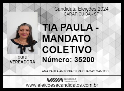 Candidato PRA. PAULA SANTOS 2024 - CARAPICUÍBA - Eleições