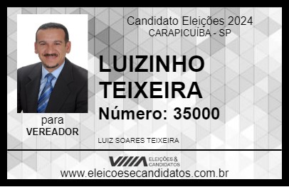 Candidato LUIZINHO TEIXEIRA 2024 - CARAPICUÍBA - Eleições