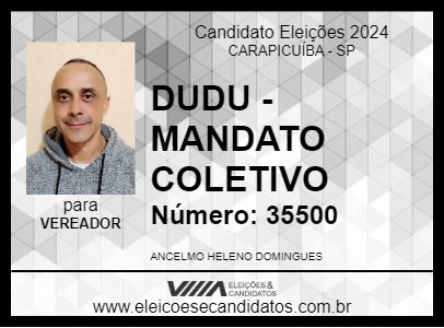 Candidato DUDU - MANDATO COLETIVO 2024 - CARAPICUÍBA - Eleições