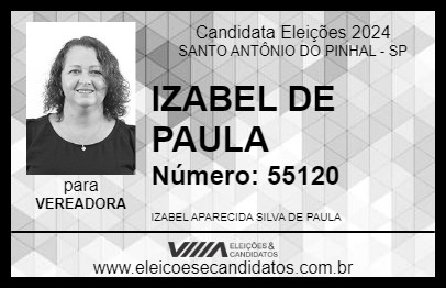 Candidato IZABEL DE PAULA 2024 - SANTO ANTÔNIO DO PINHAL - Eleições