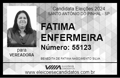 Candidato FATIMA ENFERMEIRA 2024 - SANTO ANTÔNIO DO PINHAL - Eleições