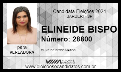 Candidato ELINEIDE BISPO 2024 - BARUERI - Eleições