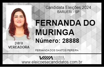 Candidato FERNANDA DO MURINGA 2024 - BARUERI - Eleições