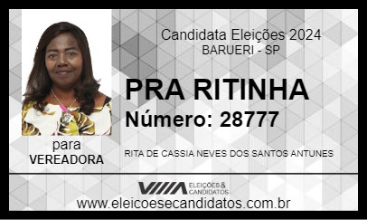 Candidato PRA RITINHA 2024 - BARUERI - Eleições