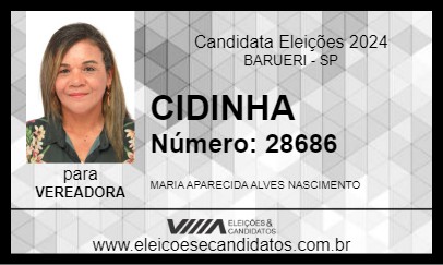 Candidato CIDINHA 2024 - BARUERI - Eleições