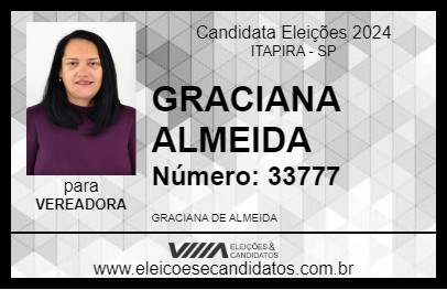 Candidato GRACIANA ALMEIDA 2024 - ITAPIRA - Eleições