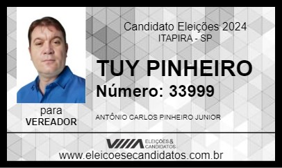 Candidato TUY PINHEIRO 2024 - ITAPIRA - Eleições