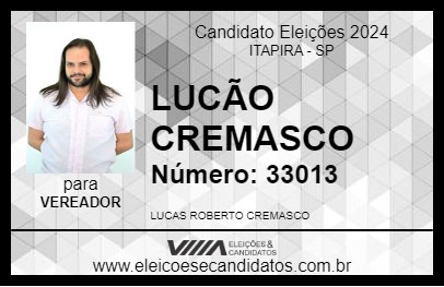 Candidato LUCÃO CREMASCO 2024 - ITAPIRA - Eleições