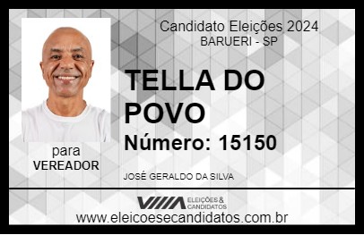 Candidato TELLA DO POVO 2024 - BARUERI - Eleições