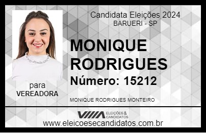 Candidato MONIQUE RODRIGUES 2024 - BARUERI - Eleições