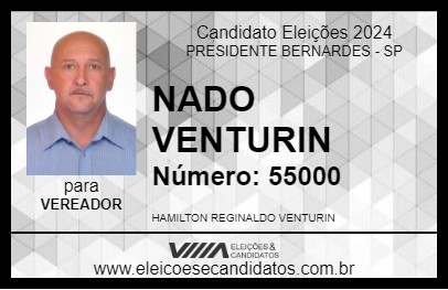 Candidato NADO VENTURIN 2024 - PRESIDENTE BERNARDES - Eleições