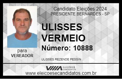 Candidato ULISSES VERMEIO 2024 - PRESIDENTE BERNARDES - Eleições