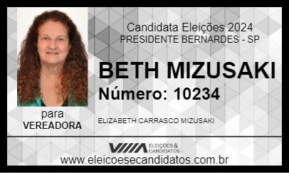 Candidato BETH MIZUSAKI 2024 - PRESIDENTE BERNARDES - Eleições