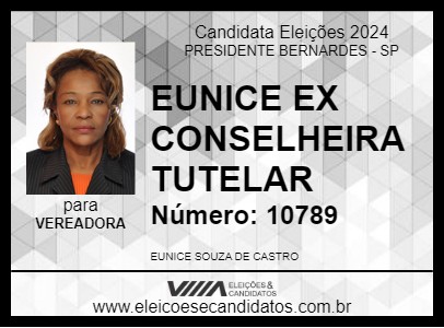 Candidato EUNICE DO FLOR 2024 - PRESIDENTE BERNARDES - Eleições