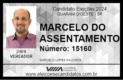 Candidato MARCELO DO ASSENTAMENTO 2024 - GUARANI D\OESTE - Eleições