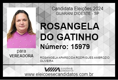 Candidato ROSANGELA DO GATINHO 2024 - GUARANI D\OESTE - Eleições