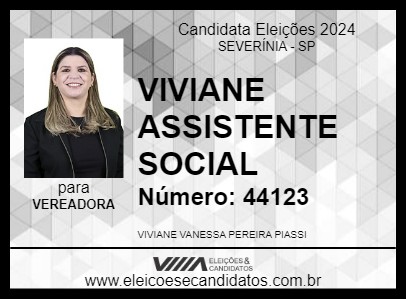 Candidato VIVIANE ASSISTENTE SOCIAL 2024 - SEVERÍNIA - Eleições