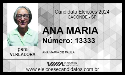 Candidato ANA MARIA 2024 - CACONDE - Eleições