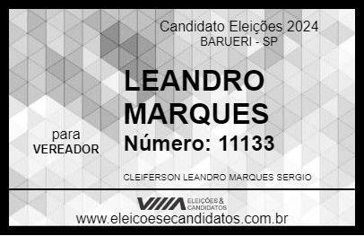 Candidato LEANDRO MARQUES 2024 - BARUERI - Eleições