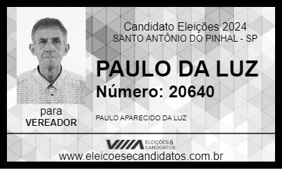 Candidato PAULO DA LUZ 2024 - SANTO ANTÔNIO DO PINHAL - Eleições