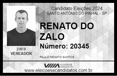 Candidato RENATO DO ZALO 2024 - SANTO ANTÔNIO DO PINHAL - Eleições