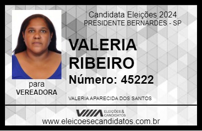 Candidato VALERIA RIBEIRO 2024 - PRESIDENTE BERNARDES - Eleições