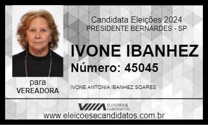 Candidato IVONE IBANHEZ 2024 - PRESIDENTE BERNARDES - Eleições