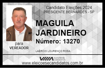 Candidato MAGUILA JARDINEIRO 2024 - PRESIDENTE BERNARDES - Eleições