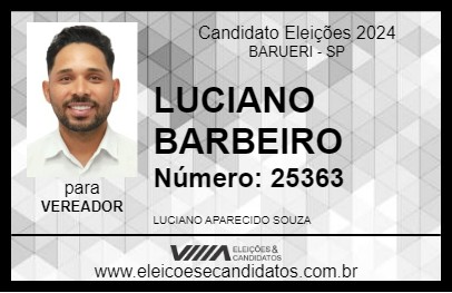 Candidato LUCIANO BARBEIRO 2024 - BARUERI - Eleições