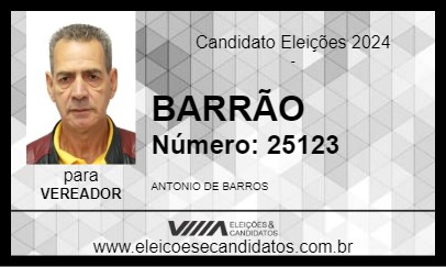 Candidato BARRÃO 2024 - BARUERI - Eleições