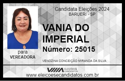 Candidato VANIA DO IMPERIAL 2024 - BARUERI - Eleições