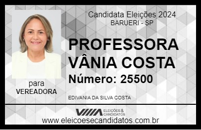 Candidato PROFESSORA VÂNIA COSTA 2024 - BARUERI - Eleições