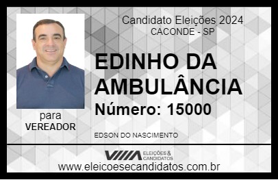 Candidato EDINHO DA AMBULÂNCIA 2024 - CACONDE - Eleições